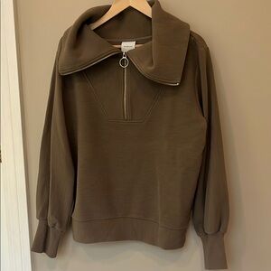 Varley Brown Cowl Neck Sweater